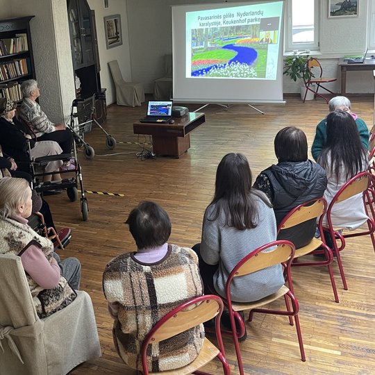 Senjorai klausosi nuotolines paskaitos apie Vilniaus pilis.