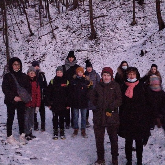 Ekskursijos dalyviai Didžiojoje Griovoje.