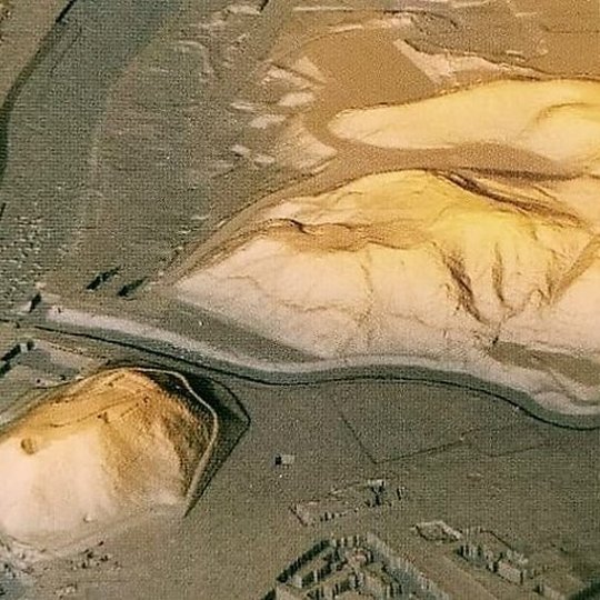 Reljefinis Vilniau pilių rezervato kalnų iliustracija. 