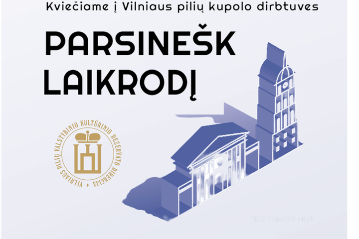 Dirbtuvių "Parsinešk laikrodį" afiša.