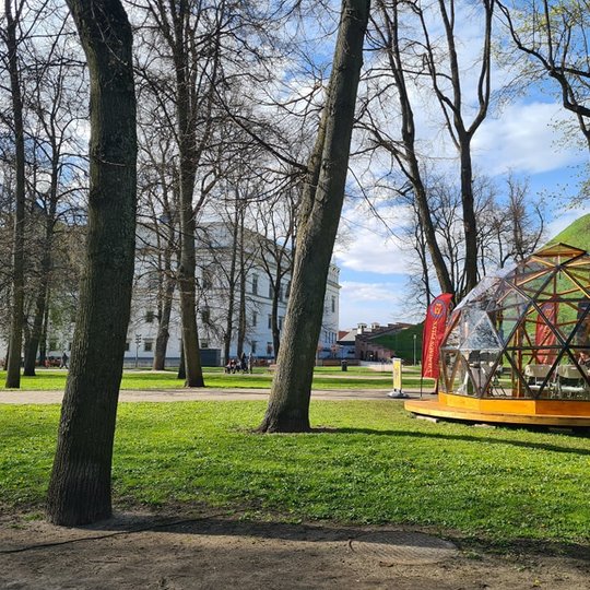Vilniaus pilių kupolas iš lauko.