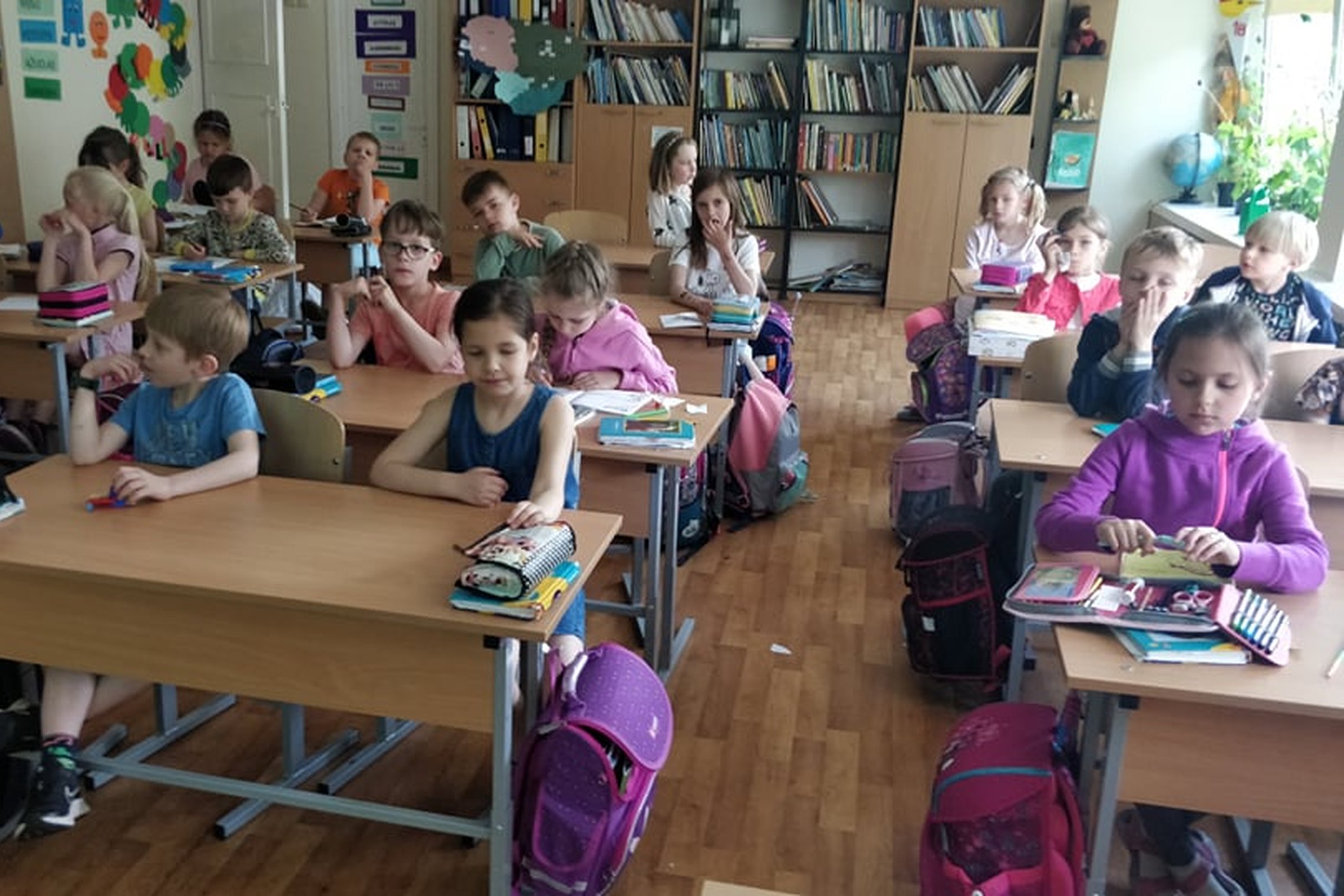 Pirmokai klasėje.