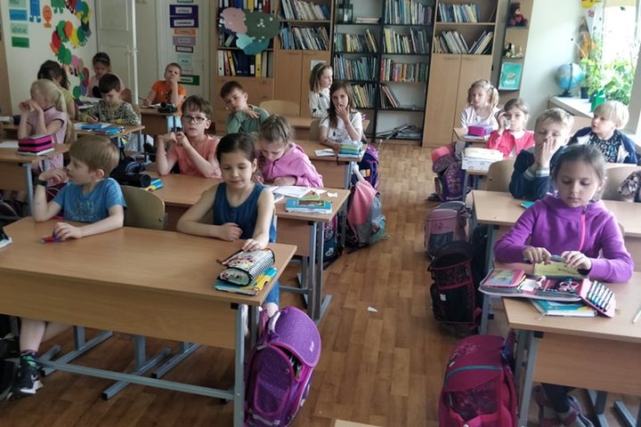 Pirmokai klasėje.