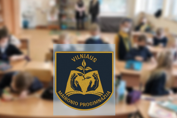 Vilniaus Maironio progimnazijos logotipas.