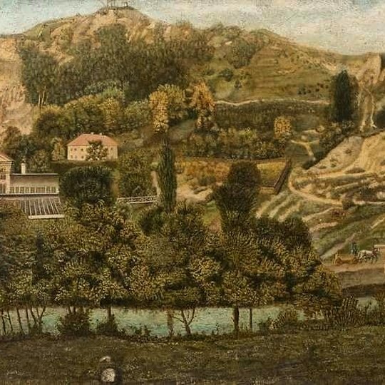 Vilniaus universiteto botanikos sodas, devyniolikto amžiaus piešinys. 
