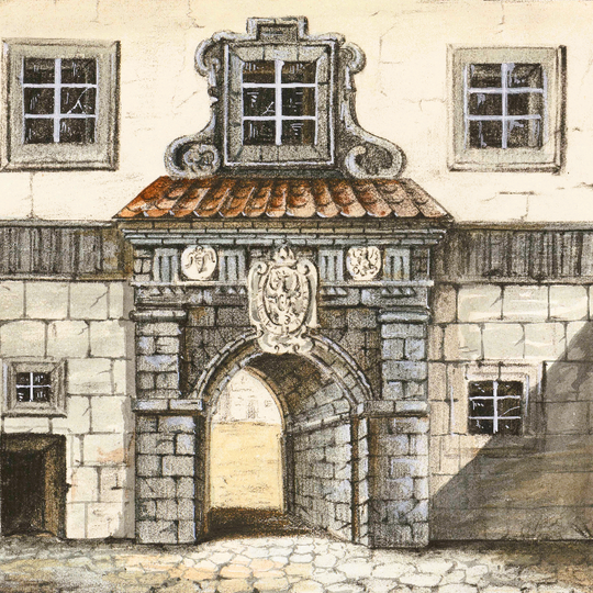 Vartų piešinys.