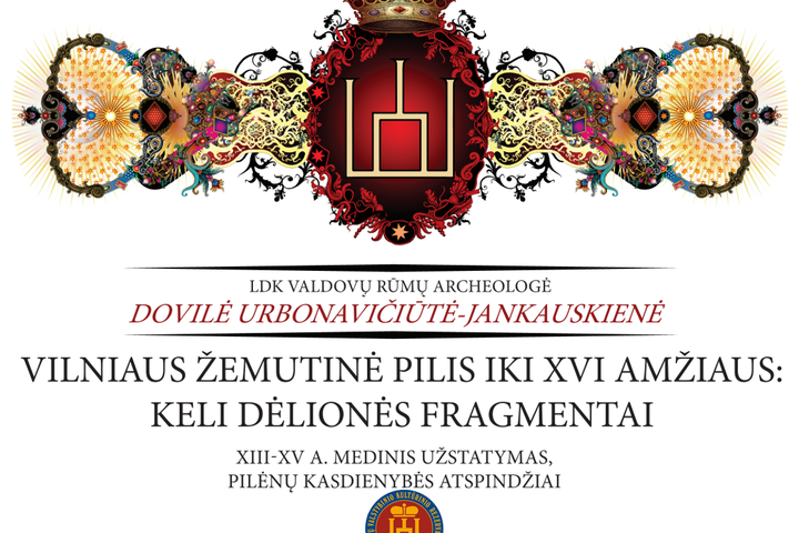 Stilizuota renginio afiša. SU Gediminaičių stulpais, karūna ir renginio informacija.