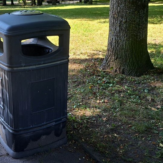 Nemenkomis pastangomis jau nuvalyta ta pati šiukšliadėžė.