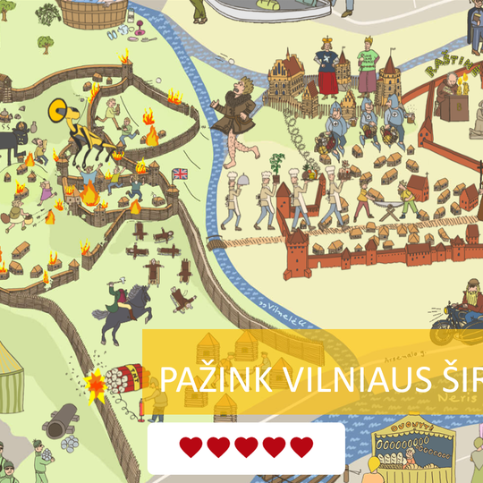 PAŽINK VILNIAUS ŠIRDĮ“ - interaktyvus žemėlapis, žaidimas.