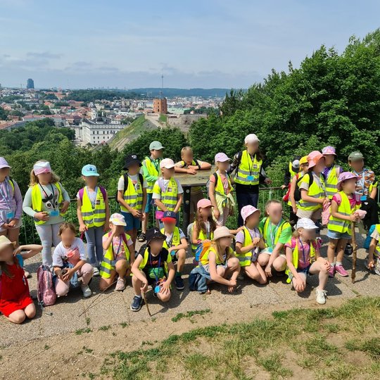 Antra grupė atsisveikino taip pat prie panoramos į Vilniaus senamiestį.