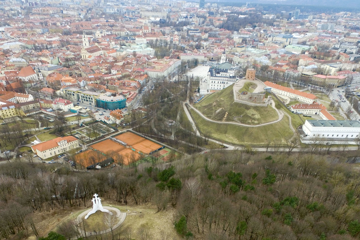 Vilniaus pilių rezervatas iš paukščio skrydžio.