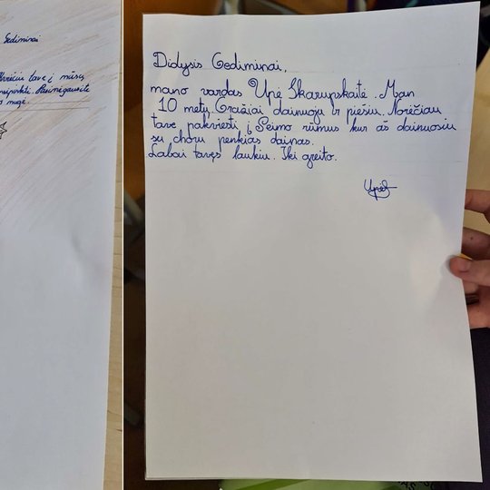 DU vaikų laiškai kunigaikščiui Gediminui.