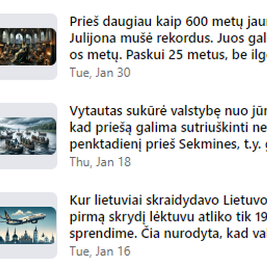 Ištrauka iš trijų facebook svetainės publikacijų, kurios buvo populiariausios praeitą mėnesį.