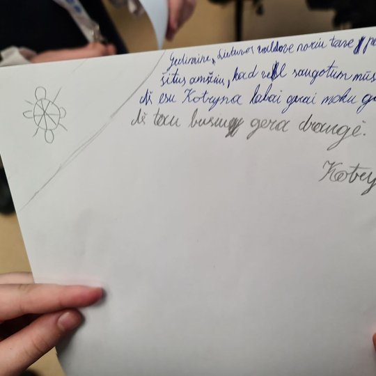 Mokinės Kotrynos trumpas laiškas Gediminui.