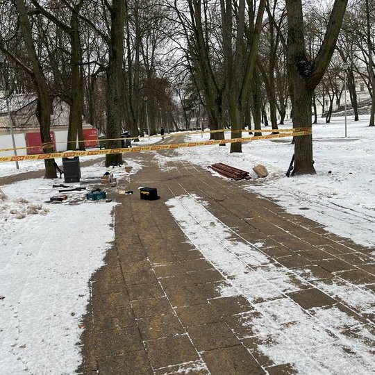 Montuojami lauko suolai Pilių parke, prie Rotondos.