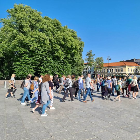Žygeiviai keliauja pilių maketo link, vyks jų apžiūrėjimas "iš paukščio skrydžio".