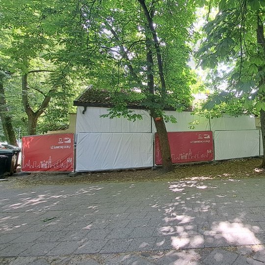 Pilnai uždengta Kirdiejų rūmų vežiminės siena.