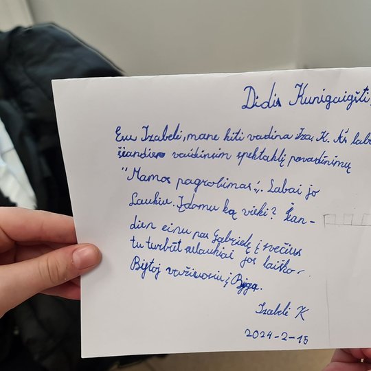 Mokinės Izabelės laiškas Gediminui.