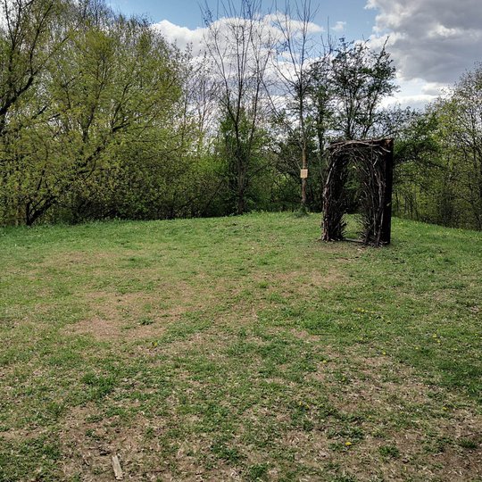 Dar viena medinė skulptūra ant Stalo kalno, prie įvažiavimo iš Olandų gatvės.