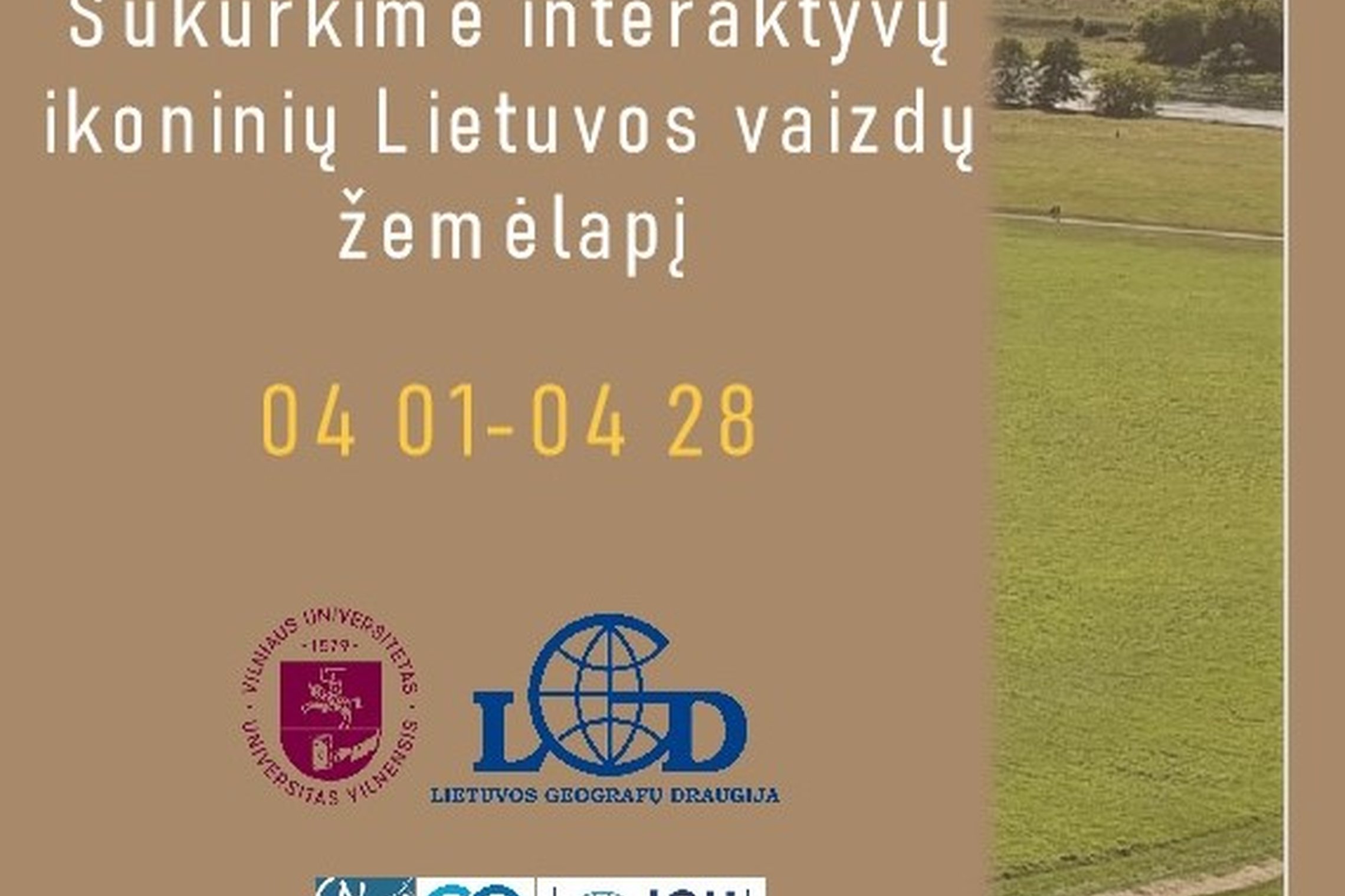 "GeoNight" informacinis plakatas. Iki balandžio 28 dienos sukurkime interaktyvų ikoninių Lietuvos vaizdų žemėlapį.