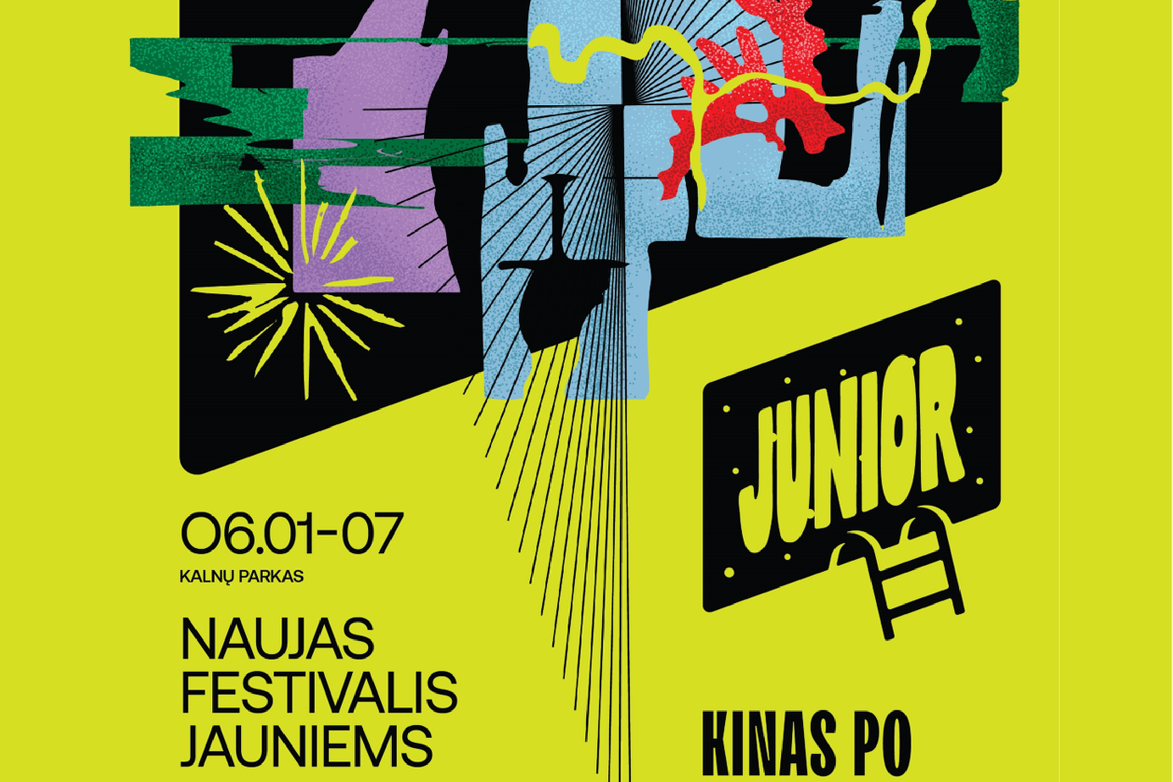 "Kinas po žvaigždėmis. Junior" plakatas - kvietimas.