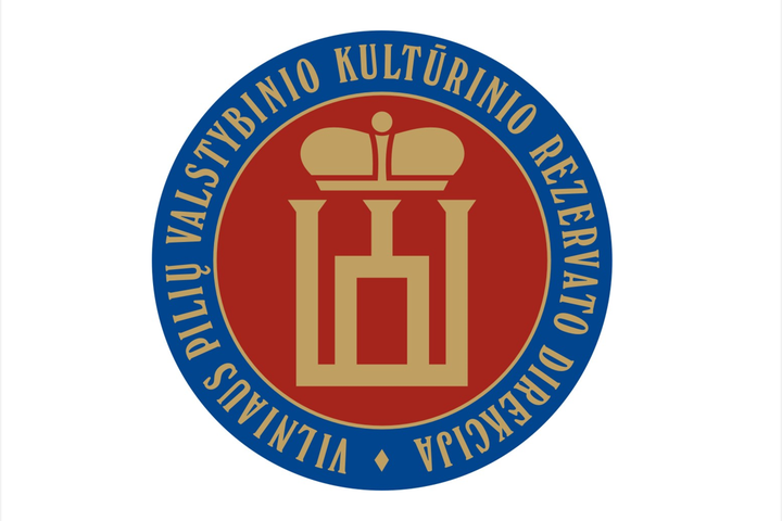 Paveikslėlyje - Vilniaus pilių valstybinio kultūrinio rezervato direkcijos ženklelis (logotipas).