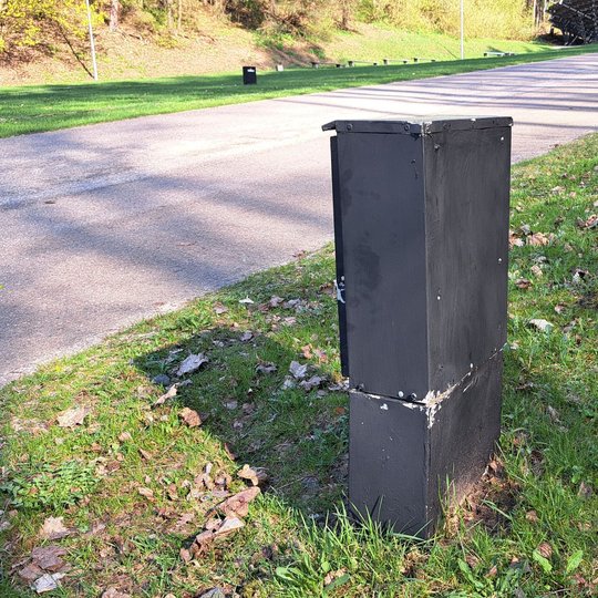 nufotografuota sutvarkyta skydinė iš galo.