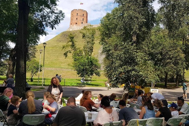 Molio dirbtuvės Sereikiškių parke. Tolumoje matosi Gedimino pilies bokštas.