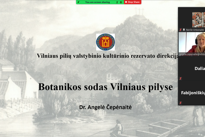 Botanikos sodas Vilniaus pilyse – virtualios ekskursijos pirmoji skaidrė - pavadinimas.