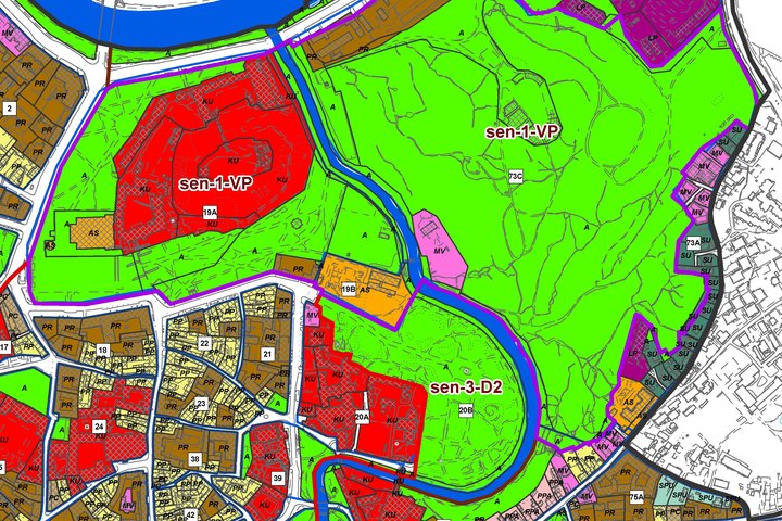 Vilniaus miesto savivaldybės bendrasis planas. Jame apibrėžtos yra Vilniaus pilių rezervato ribos.