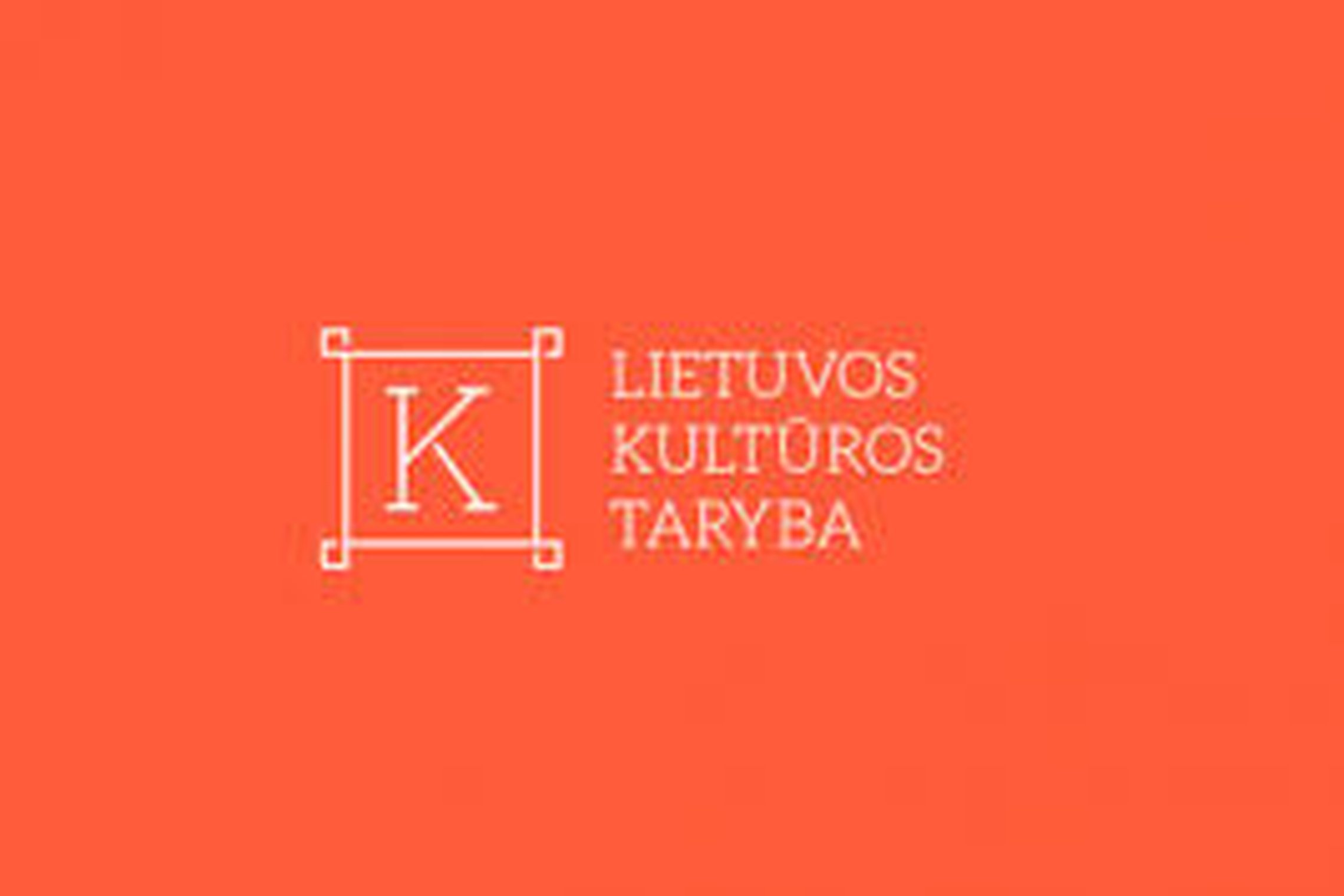 Kultūros tarybos ženklas K raidė ir šalia parašyta - Lietuvos kultūros taryba.