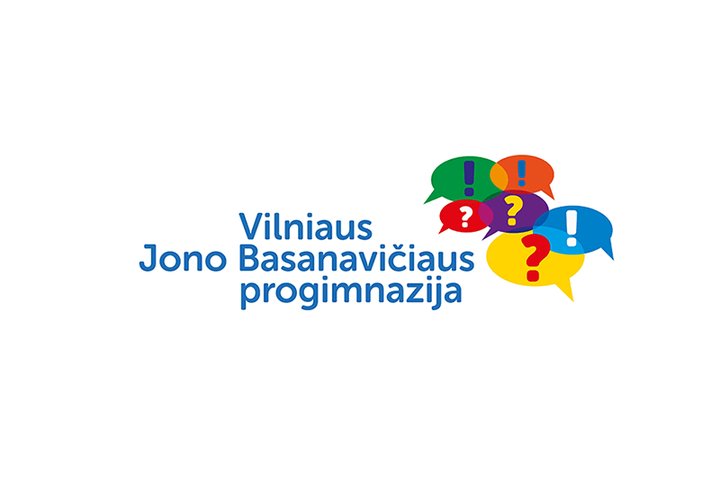 Vilniaus J. Basanavičiaus progimnazijos logotipas.