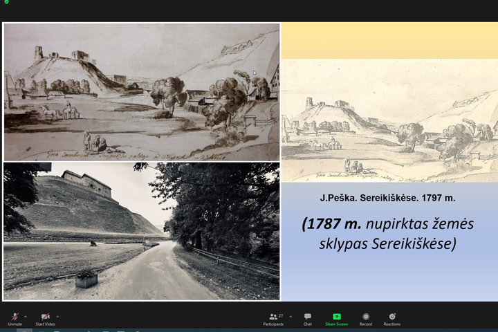 Viršutinė nuotrauka vaizduoja Sereikiškių dalį, o apatinė nuotrauka vaizduoja kaip ši vieta atrodo dabar.