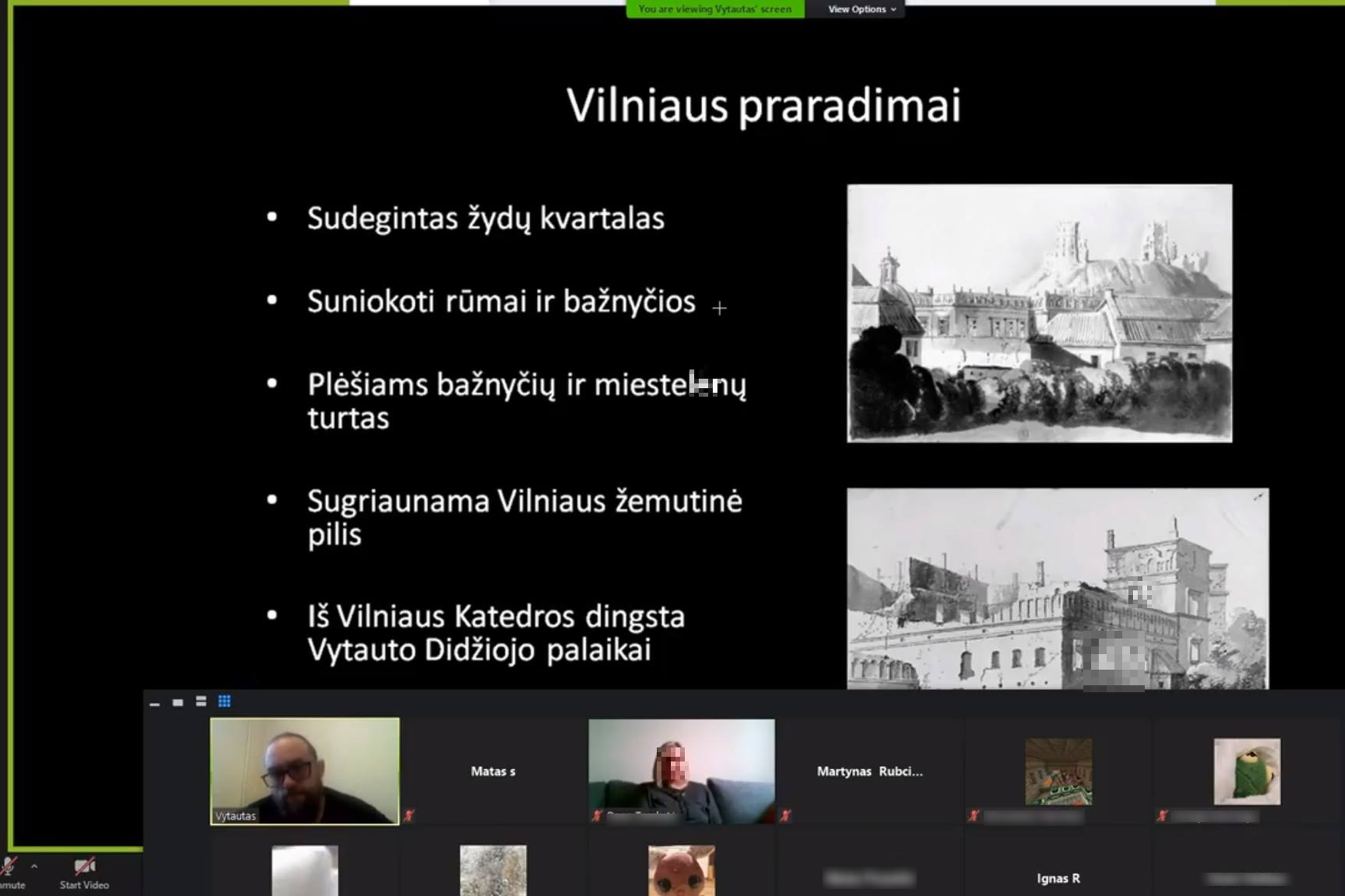 Vyksta nuotolinė edukacija - Vilniaus Tvanas. Apie pirmąją Vilniaus okupaciją 1655 metais.