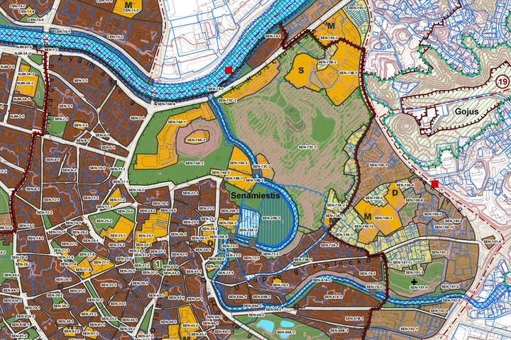 Vilniaus miesto savivaldybės bendrasis planas. Jame pavaizduotos rezervato teritorijos ribos.