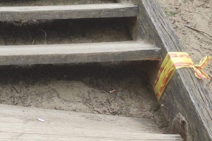 Sulužę Bekešo kalno laiptai prieš remontą.