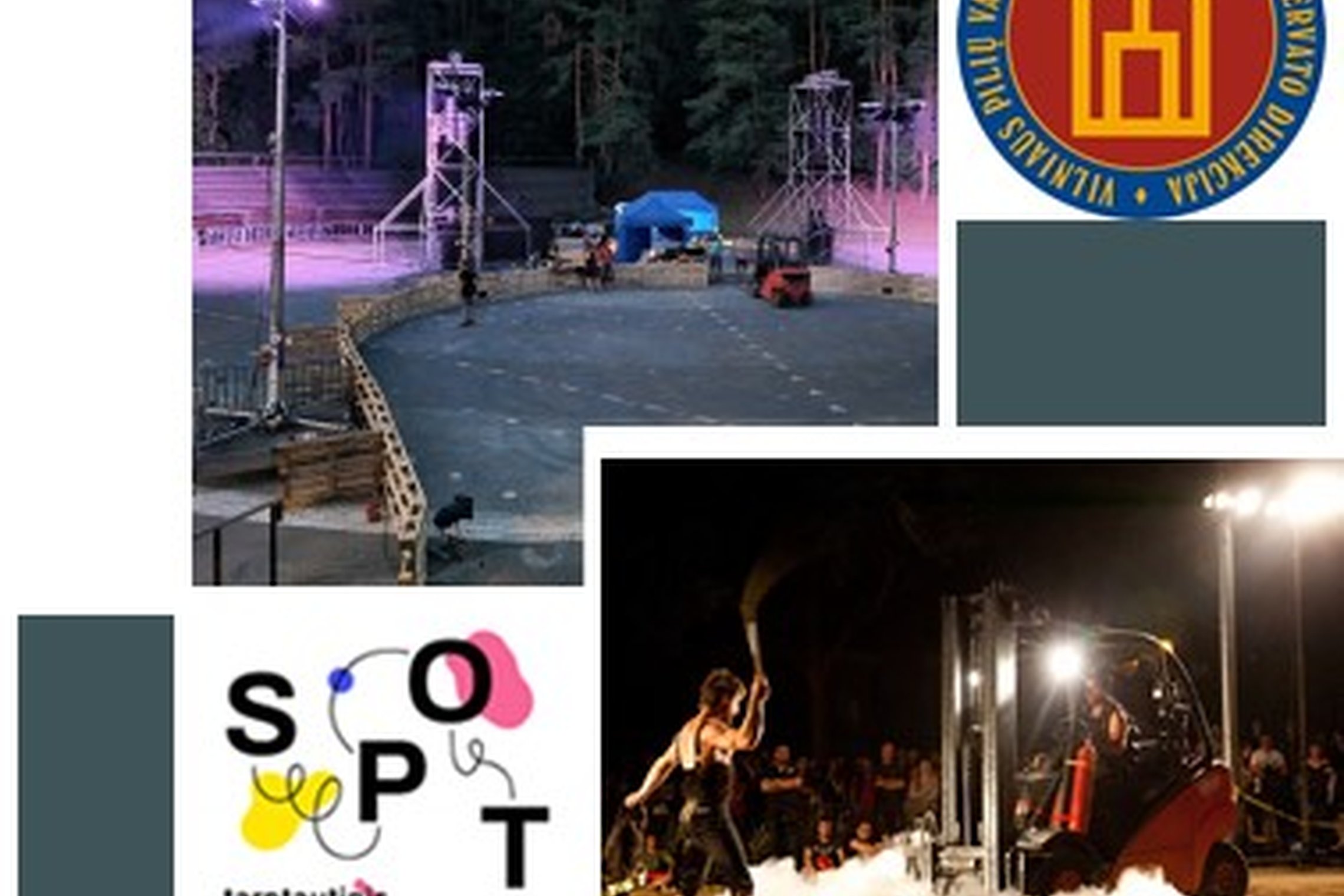 Pimojo renginio po estrados remonto reklama - SPOT | TAUROMÀQUINA | Animal Religion. Ir Vilniaus pilių rezervato logotipas.