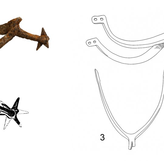 XIV-ojo amžiaus antra puse datuojami pentinai su žvaigždute, kokie buvo aptikti archeologinių tyrimų metu Kreivosios pilies teritorijoje 1939, 1956 ir 2025 metais.