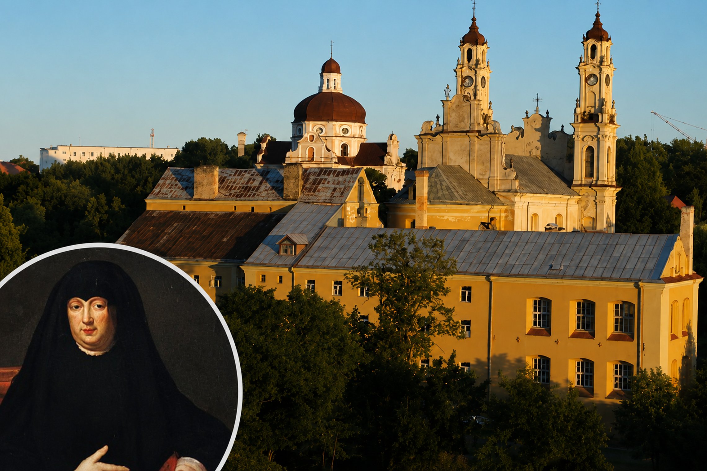 Vilniaus Misionierių bažnyčia ir vienuolynas su Kotrynos Radvilienės portretu.